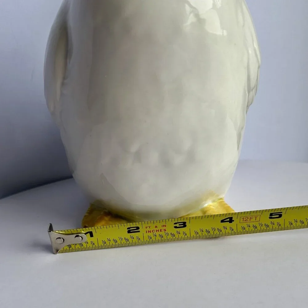 Fitz and Floyd White Goose Pitcher Blue Ribbon Handle Vintage Kitchenware - Picture 9 of 12
